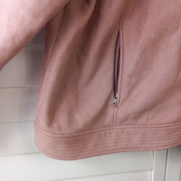 Bonmarche Suedette Bomber Jacket Size XL Rose Dusky Pink - Picture 5 of 12